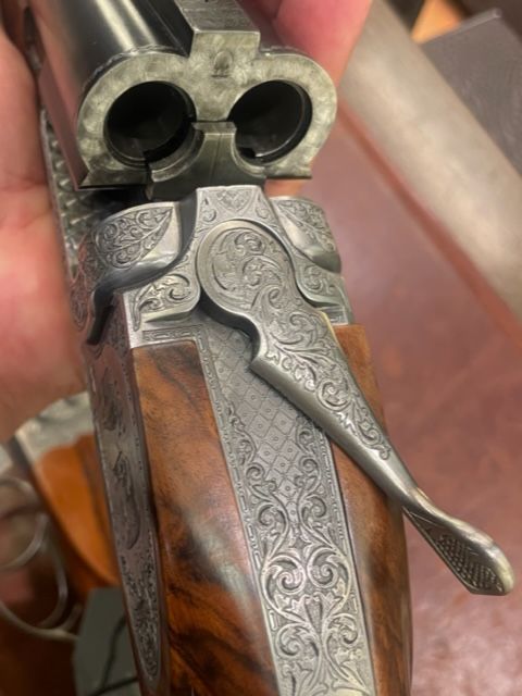 Engraved double rifle in .500 Nitro Express.
